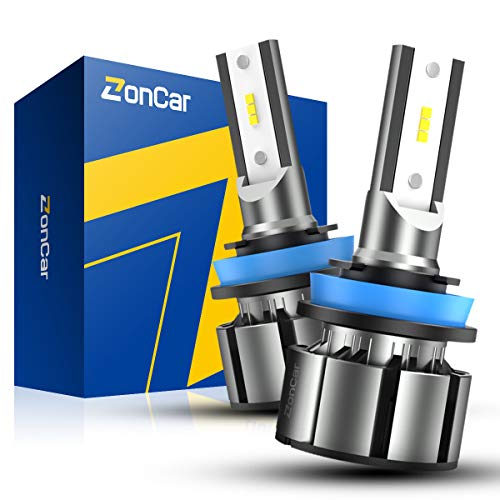 #LightningDeal ZonCar H11 H8 H9 LED Headlight Bulbs, Low Beam/Fog Light Halogen Replacement, 2 Pcs/Kit, 12 CSP Chips, 10000LM 6500K White Extremely Bright Light 12V