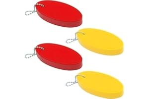 Notoke 4 PCS Floating Keychain Boat Key, Waterproof Bright Color Oval Floating Key Ring for Boating, Float Keychain for Boating Fishing Surfing Sailing and Outdoor Sports(Red Yellow)