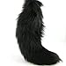 URSFUR Fluffy Black Fox Tail Fur Keychain Cosplay Toy Car Bag Charm Pendant Key Chain Ring Handbag Tassel Accessories