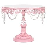 'Sophia Collection' Metal Cake Dessert Stand with Crystal Beads and Dangles, 10