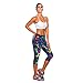 Shensee Women High Waist Fitness Yoga Sport Pants Printed Stretch Leggings (S, Dark Blue)
