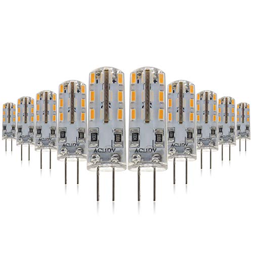 Mininono LED Bulb G4 Bi-Pin Base - Warm White 3000K - AC 110V 1.5W Non-dimmable Equivalent to 10W Halogen Track Bulb Replacement, 10-Pack