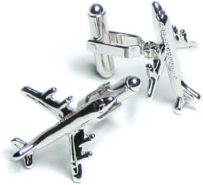 SILVER-Colored Men's Cuff Links. Airplane shaped Cufflinks.