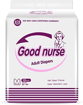 Adult disposable diaper Heavy absorbency——Good nurse(M/L) (2018 new design) No sliding sideways leak protection and super absorption diapers,10pcs/bags, 100% warranty (M)