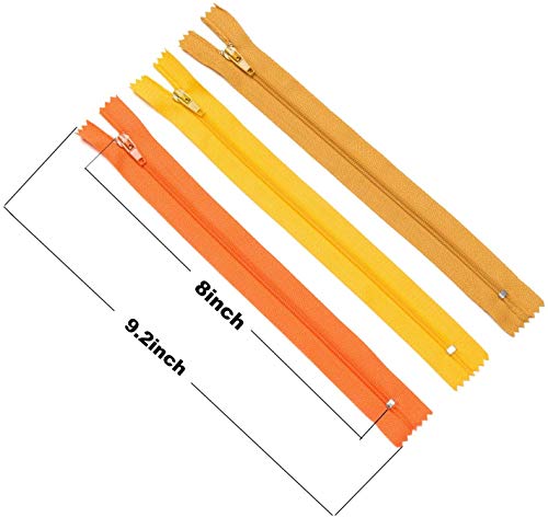 Yzsfirm 120 Pcs 8 Inch Sewing Zipper, Nylon Coil Closed Zippers for Tailor Sewing Crafts (20 Color)