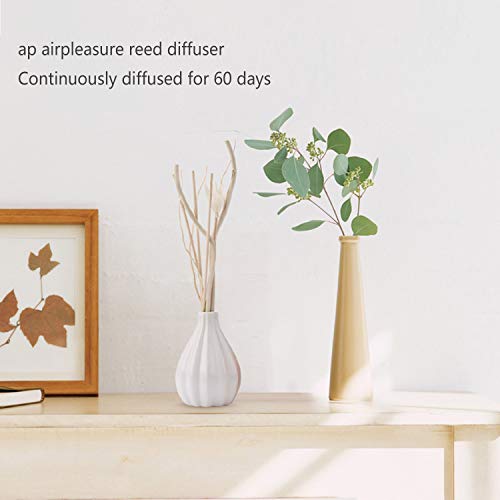 ap airpleasure Dried Flower Reed Diffuser Set, Natural Sticks, Elegant Ceramic Bottle, Aromatherapy Oil Set, Home Fragrance & Decorative Diffuser (GreenBamboo)