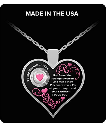 Pipeliners Wife Necklace - Love Pipeliner Wife - Pipeline Welders Pipelines Gift Jewelry Pendant Gifts