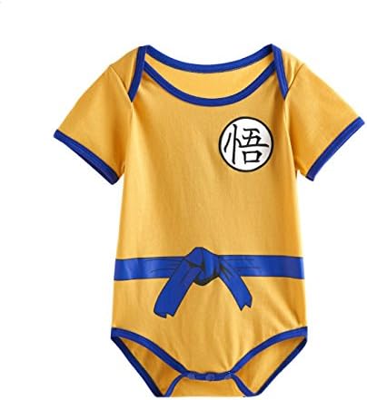 Kiddomania Baby Toddler Boy/ Girl Superhero Bodysuit Romper Onesie Costume (70 (0-6 Months), G0ku Onesie)