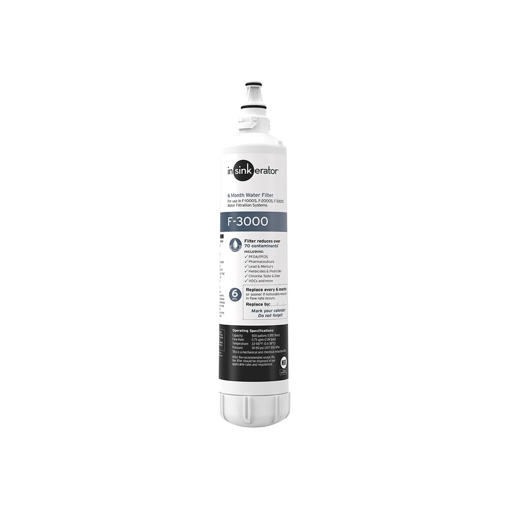Photo 1 of INSINKERATOR F-3000 Under Sink Water Filter Replacement Cartridge for INSINKERATOR Water Filtration System, PFOS/PFOA Filter