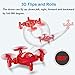 Drone for Kids Headless Mini RC Quadcopters Foldable Remote Control Helicopter Drones 2.4Ghz 6-Axis Gyro 4 Channels Indoor Flying Airplane With 3D Flip One Key Return for Beginner Drone Training (Red)