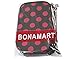 BONAMART Small Cosmetic Makeup Organizer Bag, Double Layer Black Pink Dot Travel Toiletry Bag With Mirror (7.87 x 4.72 x 5.51 inches) - SALE