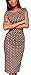 ZHU Women Summer Casual Office Polka Party Evening Cocktail Bodycon Midi Dress