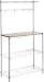 AmazonBasics Kitchen Storage Baker's Rack with Table, Wood/Chrome - 63.4" Height