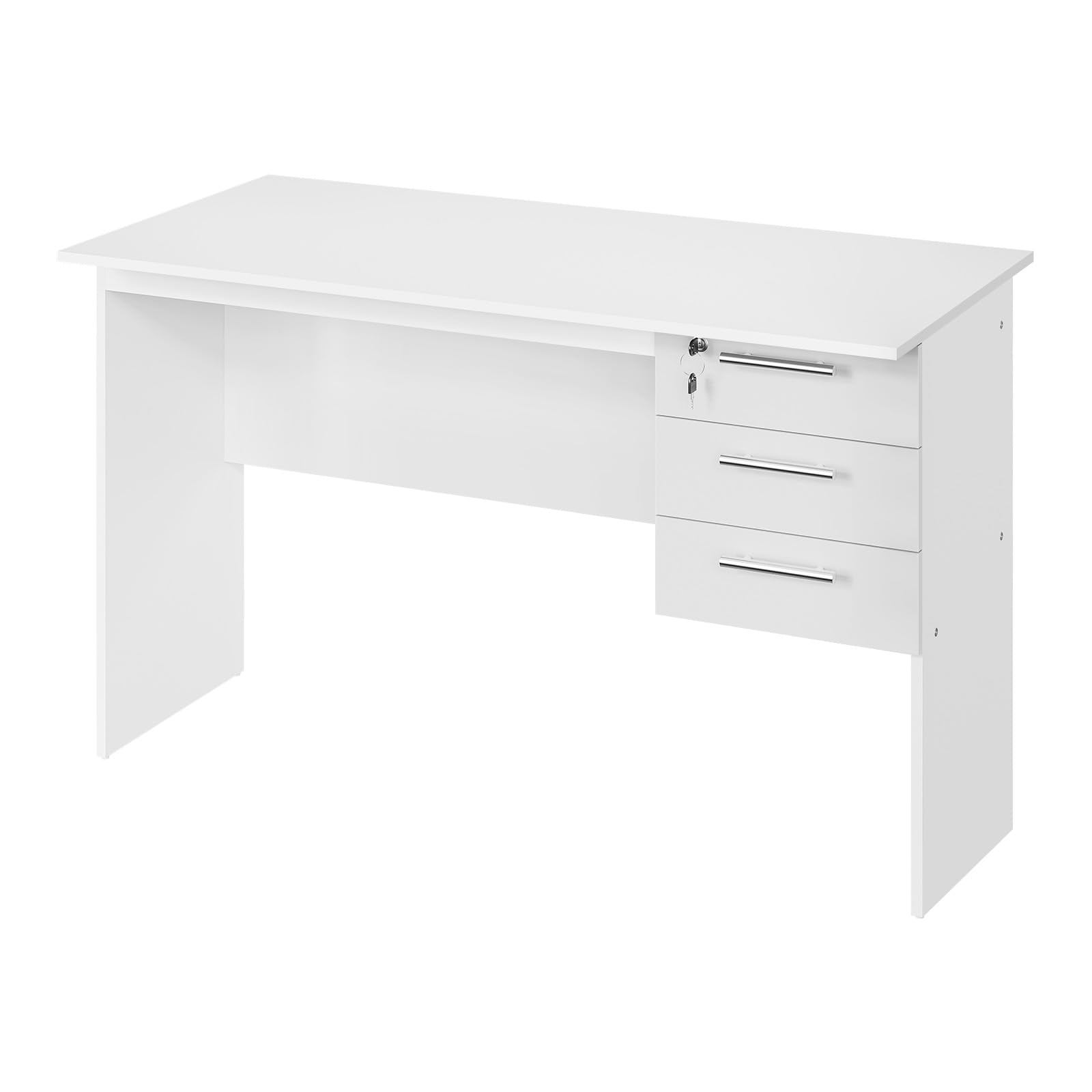 WOLTU Schreibtisch mit 3 Schubladen, Computertisch Weiß, 120x60cm Bürotisch PC Tisch, Kinder Arbeitstisch, für Arbeitszimmer Schlafzimmer Wohnzimmer 9