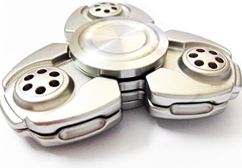 Hand Spinners Finger Fidget Toy EDC Fidget Spinners Anxiety Relief Toys with High Speed Ceramic Bearings Zinc Alloy Spinner (Silver)