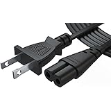 [UL Listed] Pwr+ Extra Long 12 Ft 2 Prong Ac Wall Cable 2 Slot Power Cord for Led Lcd Tv Samsung Lg Sharp Canon Pixma Hp Brother Epson Lexmark Printer Ps2 Ps3 Slim Ps4 Apple TV Dell Sony Asus Toshiba