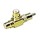 RCA Splitter, Conwork (Premium) RCA Male to 2 RCA Female Right Angle Plug Splitter Adapters M/F Gold-Plated Metal Connector