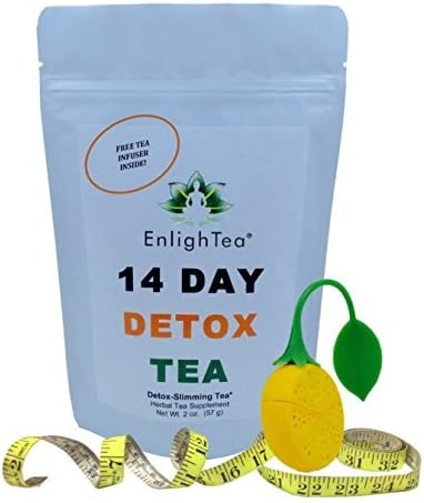 Flat Tummy Tea Detox Tea by EnlighTea Caf - for Cleanse and Diet Weight Loss - Bonus Infuser Included by EnlighTea Cafe