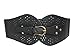 Modeway Womens Wide Leather Elastic Stretch Cinch Waist Belt(S,Black)AQ01-1