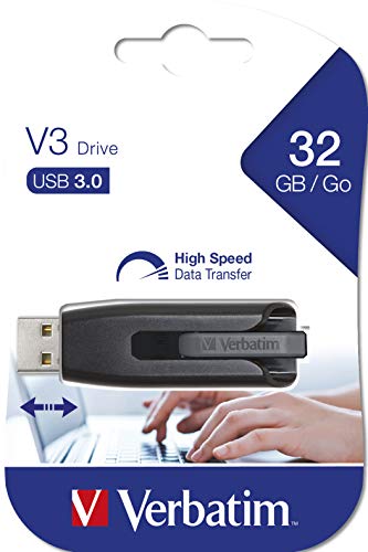 Verbatim Store 'n' Go V3 USB-Stick, USB-3.2 Gen1, 32 GB, Speicherstick mit Schiebemechanismus, USB-3 mit SuperSpeed-Schnittstelle, externer Speicher für Laptop Notebook & Co, schwarz – Bild 7
