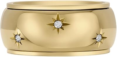 Damen-Edelstahlband Ringe, 6, Mattes Gold