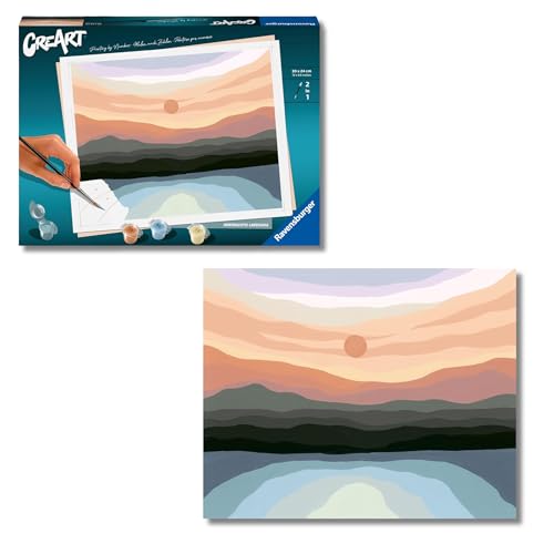 Ravensburger CreArt Minimalist Landscapes Paint by Numbers for Adults Craft Kits for Adults and Kids Age 12 Years Up