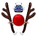 Christmas Car Reindeer Antler Decorations,Vehicle Xmas Decorations Auto Decoration Kit with Jingle Bells Rudolph Reindeer and Red Nose for Car Accessories Christmas-Antlers