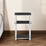 Furinno Just 3-Tier Side Table White Espresso Bedside End Table view 5