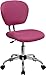 Flash Furniture Beverly Mid-Back Pink Mesh Padded Swivel Task Office Chair with Chrome Base