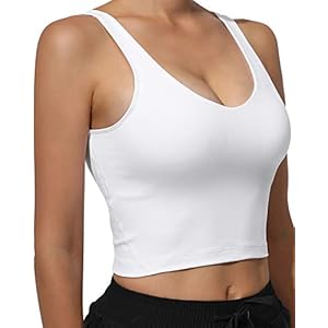 Promover Dames Fitness Tanktop Sport Bh Gewatteerd Strappy Crop Top met Geïntegreerd Training Rennen Beuglijn Yoga…