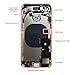 CELL4LESS Back Housing Complete Assembly Metal MidFrame w/Back Glass - Sim Card Tray and Camera Frame and Lens for iPhone 8 NO Logo (Gold)