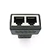HENGSHENG RJ45 Splitter Adapter 1 to 2 Female Port CAT 5/CAT 6 LAN Ethernet Socket Splitter Connector Adapter