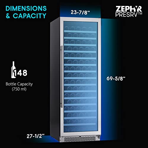 Zephyr Presrv 24" Wine Fridge Full Size Single Zone Wine Cooler