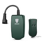 DILISENS Remote Control Outlet Outdoor Switch Wireless Outlet Socket Switch with Photocell Sensor, Weatherproof, 100 Feet Range, Great for Household Appliances- Army Green (1 Pack)