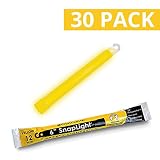 Cyalume SnapLight Yellow Glow Sticks - 6 Inch Industrial Grade, High Intensity Light Sticks with 12 Hour Duration (Pack of 30)
