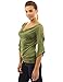 PattyBoutik Women's Cowl Neck Cut Out Asymmetrical Sleeve Blouse
