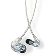 Shure SE215 PRO Wired Earbuds - Professional Sound Isolating Earphones, Clear Sound & Deep Bass, Single Dynamic MicroDriver, Secure Fit In Ear Monitor, plus Carrying Case & Fit Kit - Clear (SE215-CL)