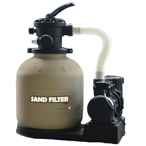 GAME Sand Filter Pump for Above Ground Pool - 16'', 3/4HP, 3698 GPH Flow Rate,…