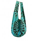 BTP! Tie Dye Sling Crossbody Shoulder Bag Purse Hippie Hobo Cotton Bohemian Colorful Firework (Turquoise VJ6)