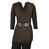 Armor Venue: Medieval Tunic - Costume Shirt LARP Brown w/Black Trim X-Large
