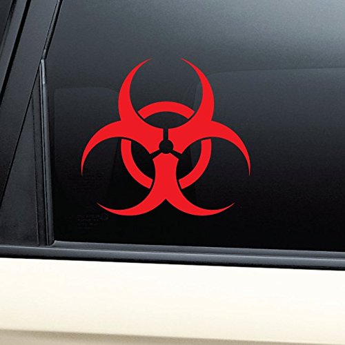 Biohazard Symbol Zombie Vinyl Decal Laptop Car Truck Bumper Window Sticker - Red