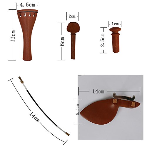 image for Blueseason Ebony/ Jujube Violin Parts Set 4/4 Size, Guarneri, French P