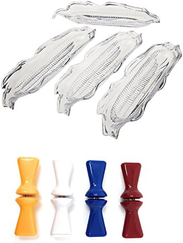 Corn on the Cob Dishes plus Corn Holders Set of 4-12 Piece Bundle