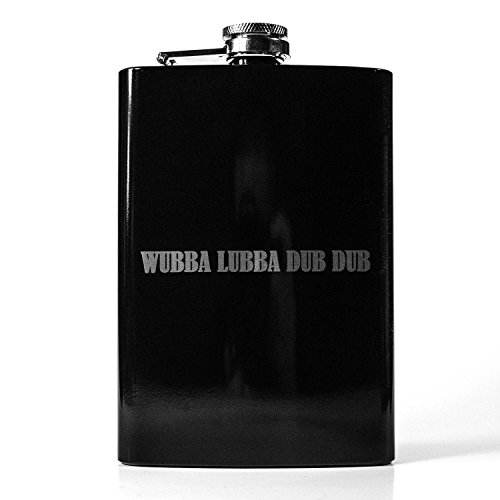 8oz black wubba lubba dub dub flask l1