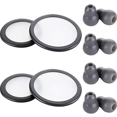 Photo 1 of 2 Sets Stethoscope Replacement Parts Adult and Pediatric Replacement Diaphragm and Silicone Stethoscope Ear Tips Accessories(Gray)