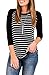 INFITTY Women's 3/4 Sleeve Raglan Striped T Shirt Baseball Tunic Tops Blouse