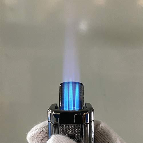 Cohiba Cigar Cutter and Lighter Set 3 Torch Jet Flame with Punch Lighters Windproof Butane Refillable Inflatable Guillotine Stainless Steel Double Blade - Thumbnail 7
