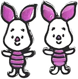 Disney Inspired Winnie The Pooh PIGLET Character Metal Enamel Stud Earring