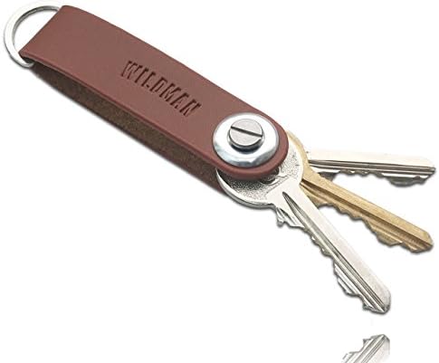 Wildman™ Key Organiser Leather Keyring - Stops Scratches, Pocket Rattle, Holds 7 Keys, Stylish, Functional, Practical, Supplied with Instructions (brown).