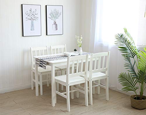 Essgruppe mit 1 Tisch 4 Stühle, Holz Tischgruppe Esstischset Sitzgruppe